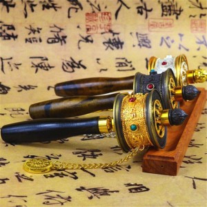 Tibetan Buddhism Hand-held Alloy Duplex Bearing Mute Transfer Lucks Prayer Wheel   263818511127